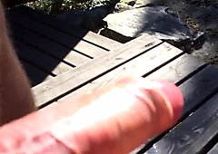 Quick solo orgasm outdoors