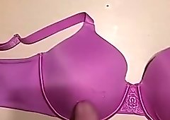 Cumming on big bra