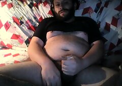 High AF stroking my hard cock while chatting with chaturbate model yourkat untill I blow
