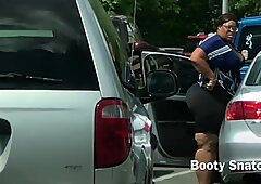 Sexy BBW Changing in Public Parking Lot