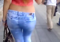 Serbian girl walking with great ass and legs-Sprkinja